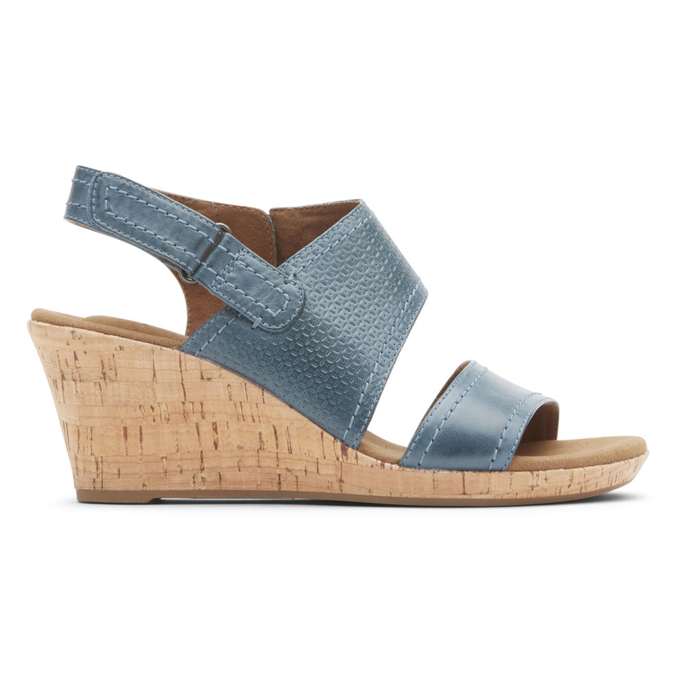 Sandálias Rockport Mulher Azuis - Briah Asymmetrical 2-Piece - 24786EUYB